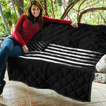 Black And White USA Flag Print Quilt