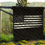 Black And White USA Flag Print Quilt