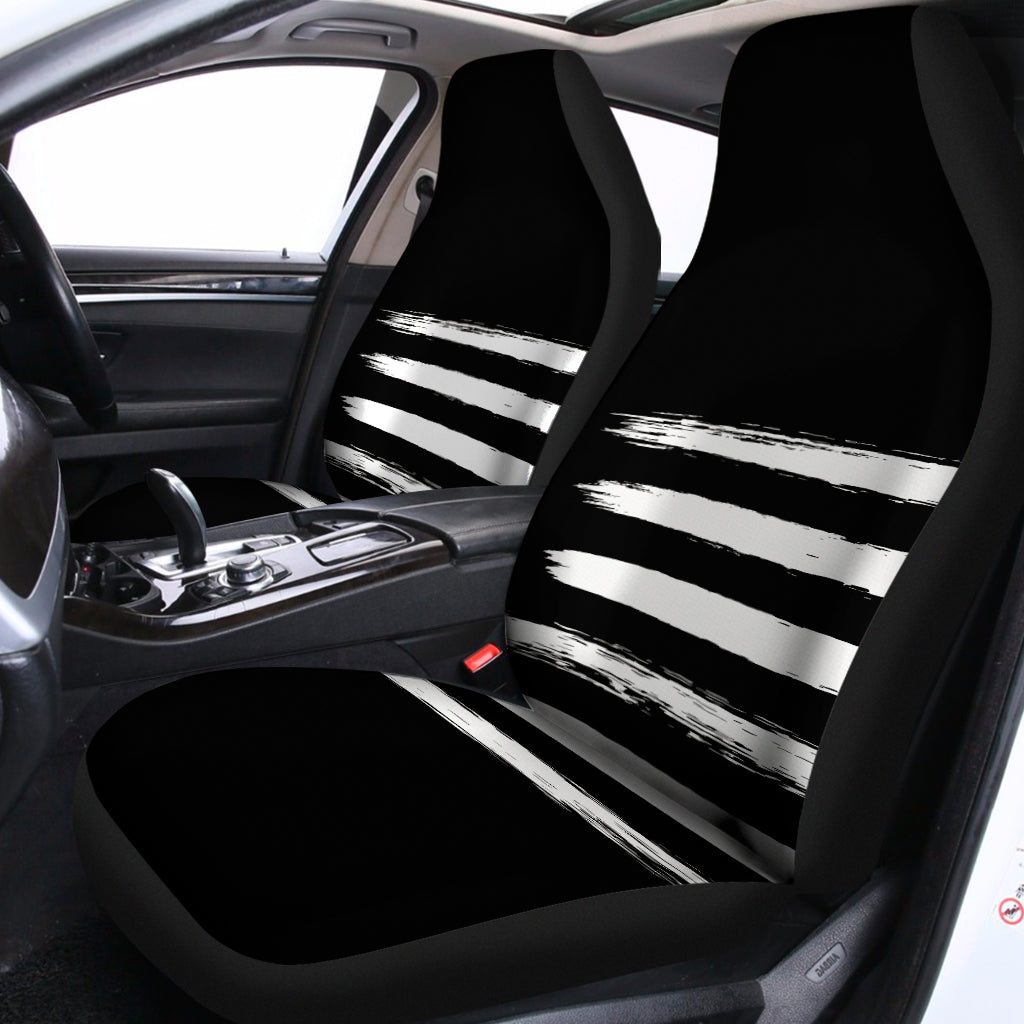 Black And White USA Flag Print Universal Fit Car Seat Covers