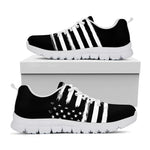 Black And White USA Flag Print White Sneakers