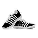 Black And White USA Flag Print White Sneakers