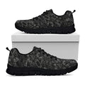 Black And White Video Game Pattern Print Black Running Shoes