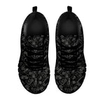 Black And White Video Game Pattern Print Black Sneakers