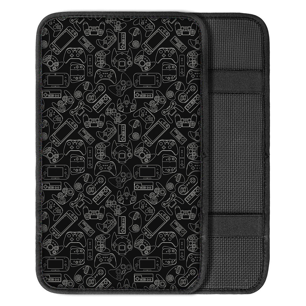 Black And White Video Game Pattern Print Car Center Console Cover