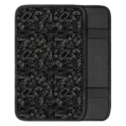 Black And White Video Game Pattern Print Car Center Console Cover