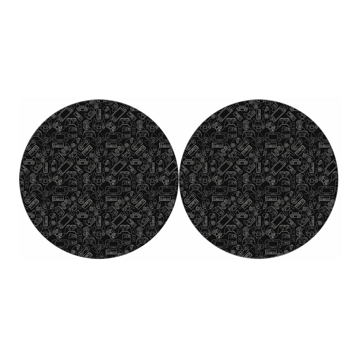 Black And White Video Game Pattern Print Car Coasters