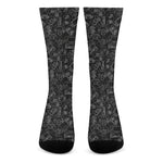 Black And White Video Game Pattern Print Crew Socks