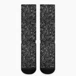 Black And White Video Game Pattern Print Crew Socks