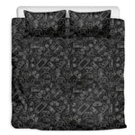 Black And White Video Game Pattern Print Duvet Cover Bedding Set