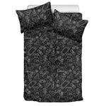 Black And White Video Game Pattern Print Duvet Cover Bedding Set