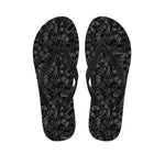 Black And White Video Game Pattern Print Flip Flops