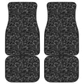 Black And White Video Game Pattern Print Front and Back Car Floor Mats