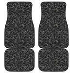 Black And White Video Game Pattern Print Front and Back Car Floor Mats