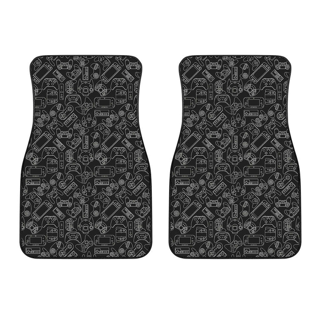 Black And White Video Game Pattern Print Front Car Floor Mats