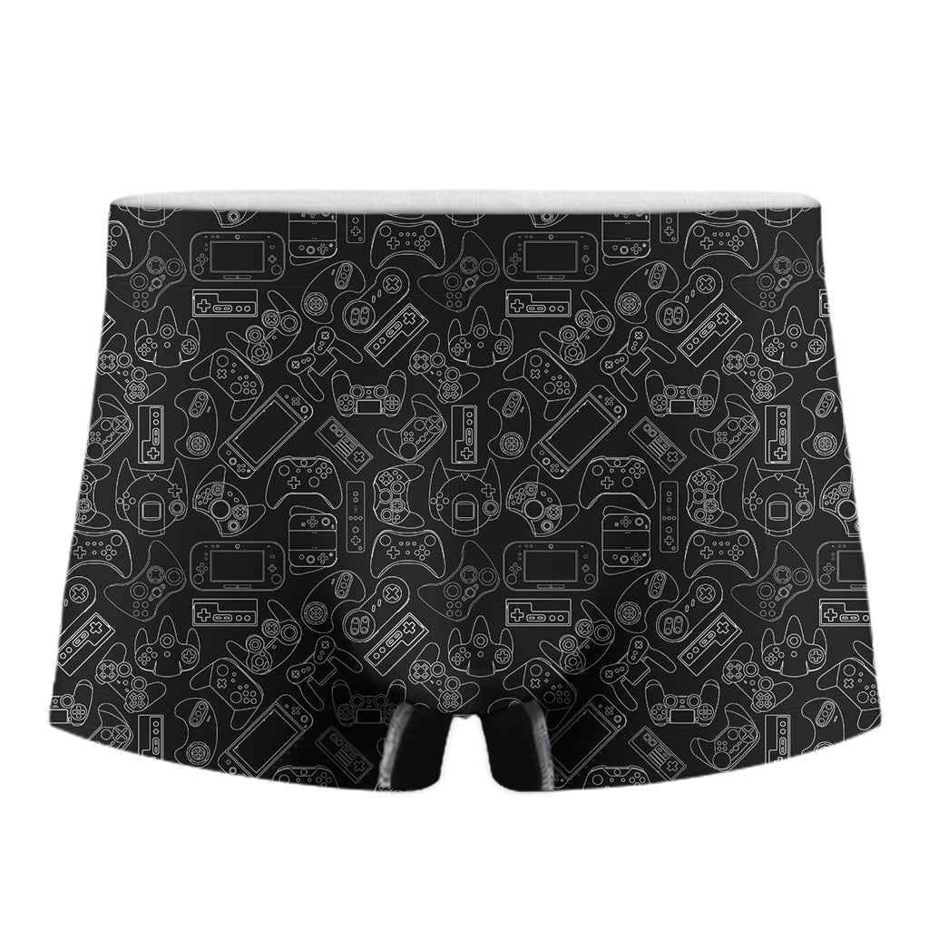 Black And White Video Game Pattern Print Men's Boxer Briefs