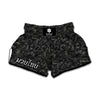 Black And White Video Game Pattern Print Muay Thai Boxing Shorts