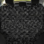 Black And White Video Game Pattern Print Pet Car Back Seat Cover