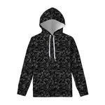 Black And White Video Game Pattern Print Pullover Hoodie