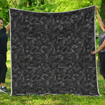 Black And White Video Game Pattern Print Quilt