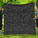 Black And White Video Game Pattern Print Quilt
