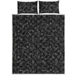 Black And White Video Game Pattern Print Quilt Bed Set