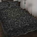 Black And White Video Game Pattern Print Quilt Bed Set