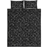Black And White Video Game Pattern Print Quilt Bed Set