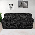 Black And White Video Game Pattern Print Sofa Cover