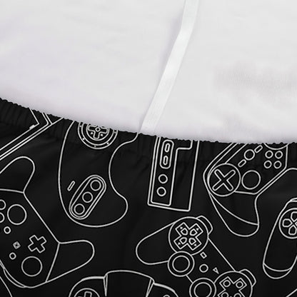 Black And White Video Game Pattern Print Sofa Cover