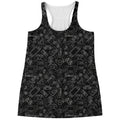 Black And White Video Game Pattern Print Women's Racerback Tank Top