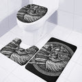 Black And White Viking God Odin Print 3 Piece Bath Mat Set
