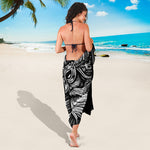 Black And White Viking God Odin Print Beach Sarong Wrap