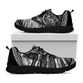 Black And White Viking God Odin Print Black Running Shoes