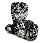 Black And White Viking God Odin Print Boxing Gloves