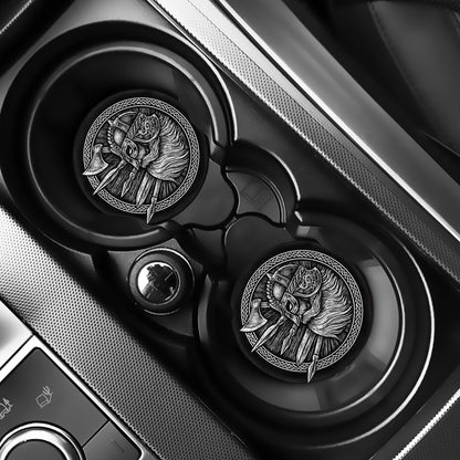 Black And White Viking God Odin Print Car Coasters