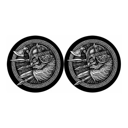 Black And White Viking God Odin Print Car Coasters