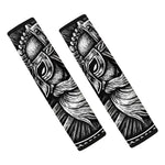 Black And White Viking God Odin Print Car Seat Belt Covers