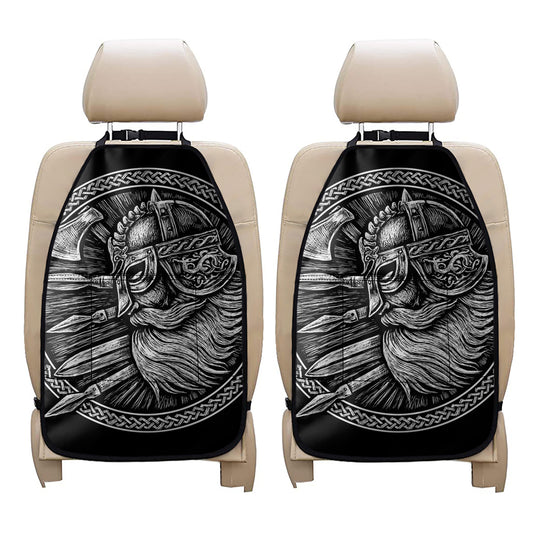 Black And White Viking God Odin Print Car Seat Organizers
