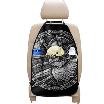 Black And White Viking God Odin Print Car Seat Organizers