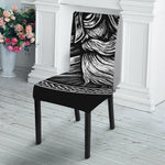 Black And White Viking God Odin Print Dining Chair Slipcover