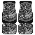 Black And White Viking God Odin Print Front and Back Car Floor Mats