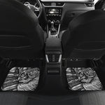 Black And White Viking God Odin Print Front and Back Car Floor Mats