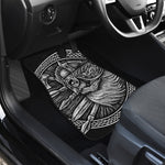 Black And White Viking God Odin Print Front Car Floor Mats
