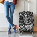 Black And White Viking God Odin Print Luggage Cover
