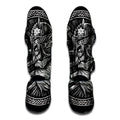 Black And White Viking God Odin Print Muay Thai Shin Guards