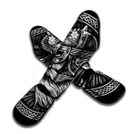 Black And White Viking God Odin Print Muay Thai Shin Guard