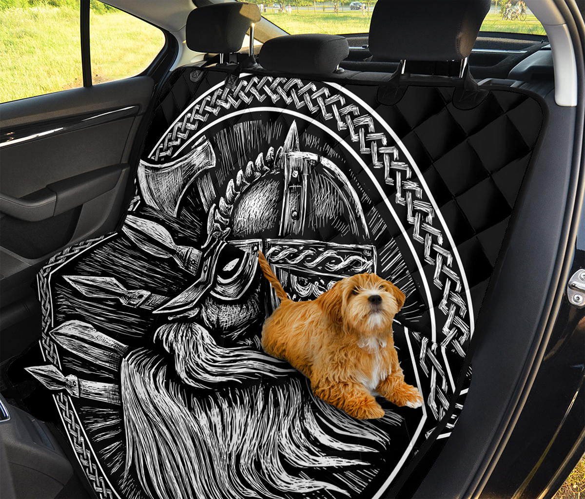 Black And White Viking God Odin Print Pet Car Back Seat Cover