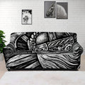 Black And White Viking God Odin Print Sofa Cover