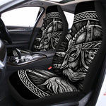 Black And White Viking God Odin Print Universal Fit Car Seat Covers