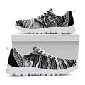 Black And White Viking God Odin Print White Running Shoes